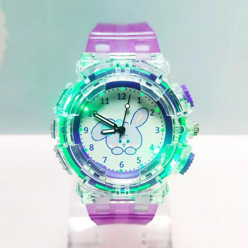 cartoon luminous children's watch stellalou strawberry bear cinnamoroll babycinnamoroll luminous glow student watch silicone quartz watch details Picture