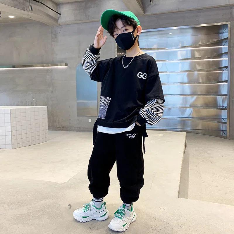 2023 sweater for boys suit spring and autumn new children's handsome fashion clothes trendy baby net red trendy sweater