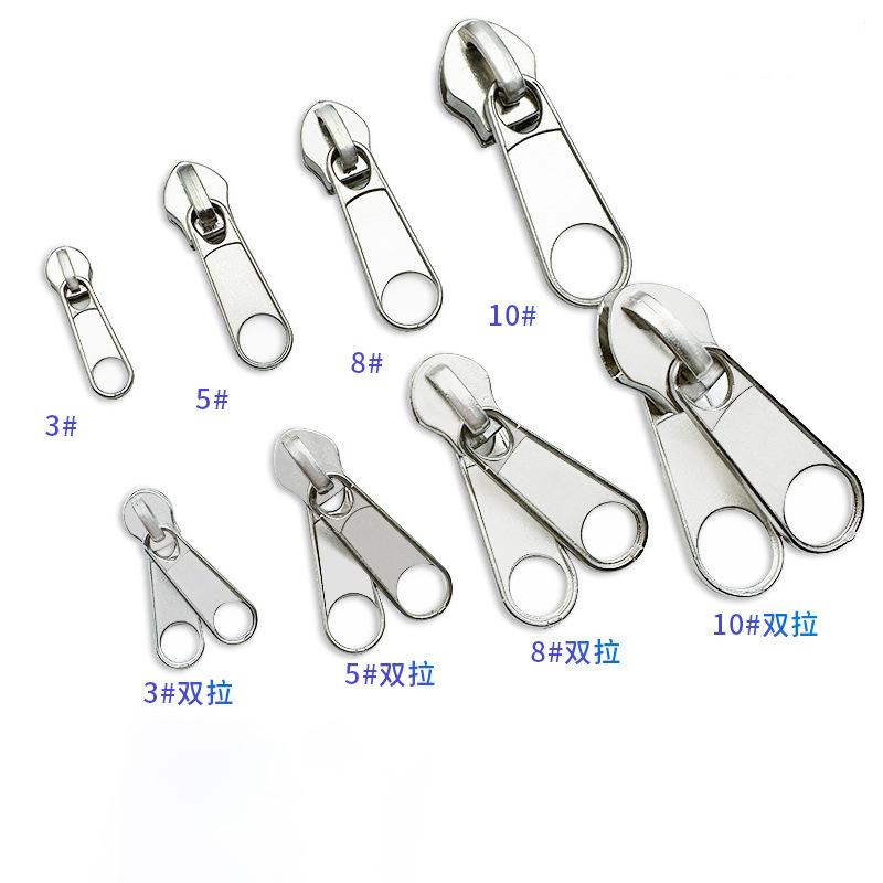 no. 3 nylon zipper head metal white in stock double-sided zipper down jacket zipper head full figure