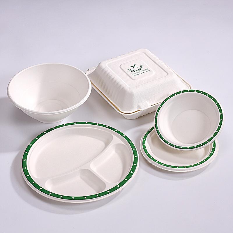 processing customized disposable bowl home use set disposable tableware commercial plate paper bowl cake plate plate