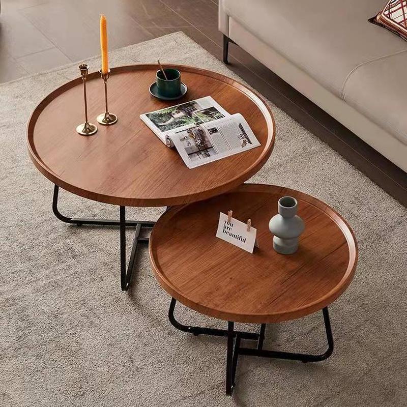 nordic light luxury coffee table multi-functional coffee table modern minimalist living room home small apartment round combined tea table tea table full figure