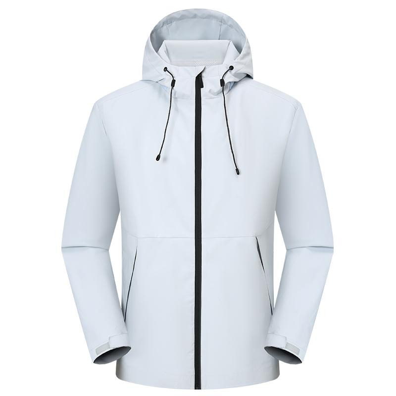冲锋衣/登山服男宽松户外/防风衣女/户外登山服/冲锋衣男连帽户外白底实物图