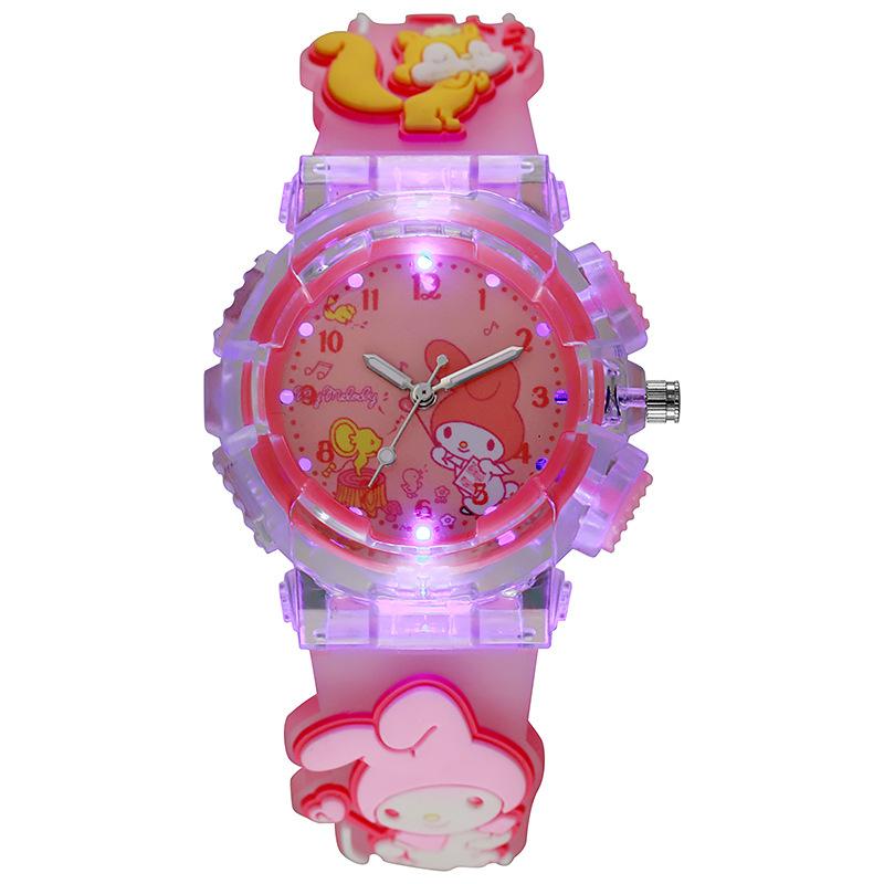 cartoon luminous 3d new silicone cartoon watch student party female quartz children's watch luminous glow cross-border wear Item Picture