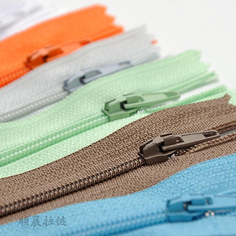 Spot Black and White Color Closed Tail Zipper No. 3 Nylon Zip Placket Zipper a Bag of Mail Multi-Color Multi-Specification Optional Specification drawing