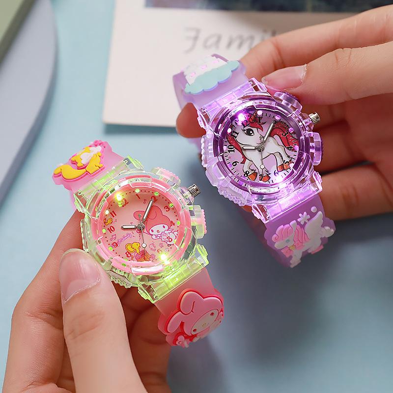 cartoon luminous 3d new silicone cartoon watch student party female quartz children's watch luminous glow cross-border wear Specification drawing