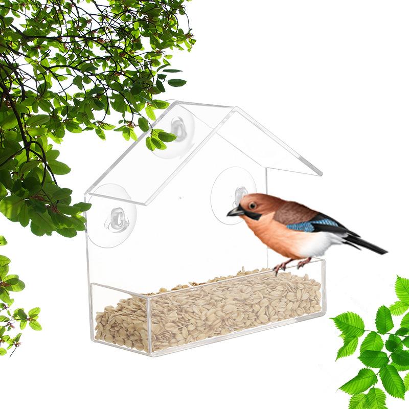 exclusive for cross-border acrylic window bird feeder hummingbird outdoor transparent bird cage in stock wholesale