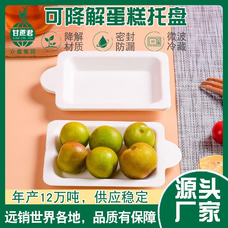 paper plate for cake white disposable square paper plate birthday degradable pulp rectangular plate paper plate large package
