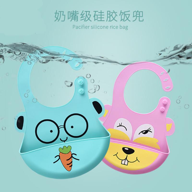 baby silicone bib baby three-dimensional waterproof eating bib large baby feeding bib children feeding bib soft