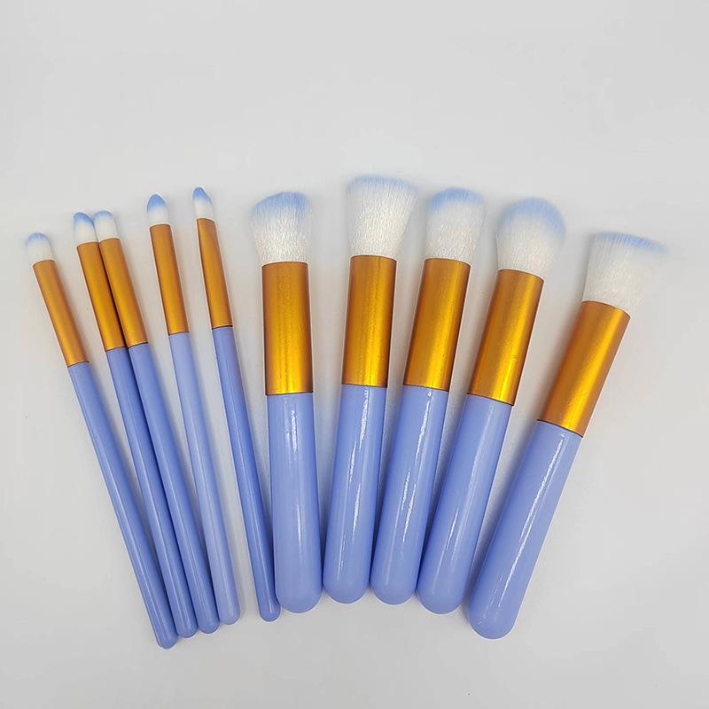 10 pcs 5 big 5 small makeup brushes suit beginner soft highlight brush eye shadow brush powder brush beauty tools full set details Picture