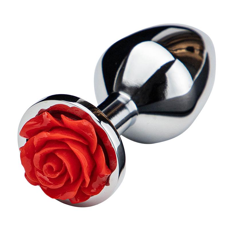 women's rose self-wei device metal butt plug men's back metal self-wei anal dilatation device adult toys