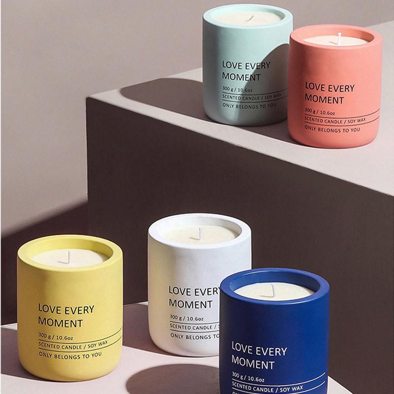 customized ceramic cup aromatherapy candle suit ins style home bedroom romantic soy wax fragrance candle gift