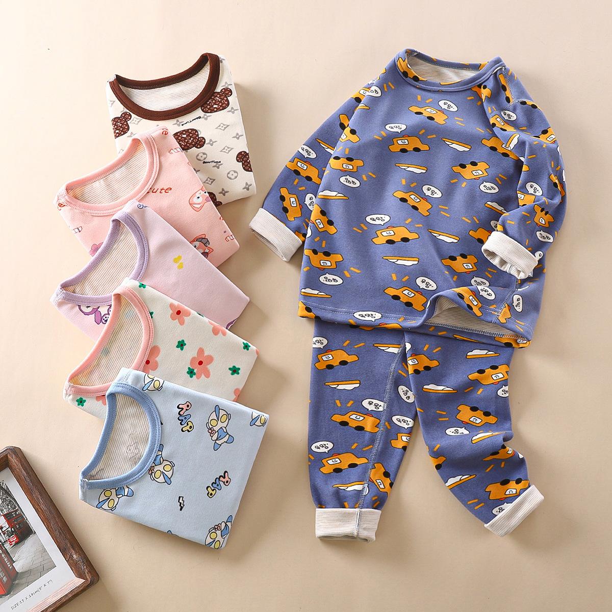 New Autumn and Winter Boys 'And Girls' Autumn Clothes Long Johns Suit Children Teens Babies Wool Silk Seamless Children's Thermal Underwear