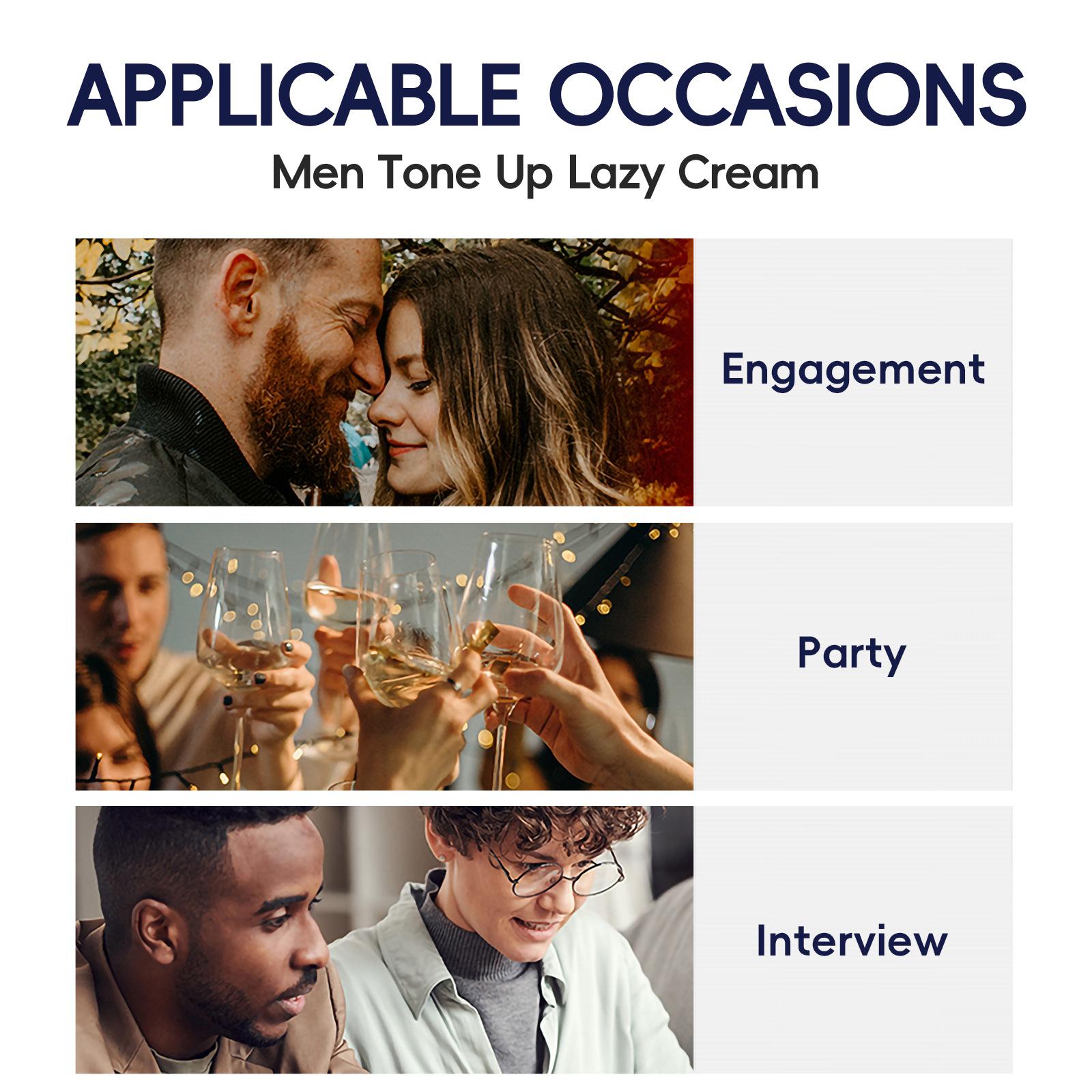 cross-border laikou men's lazy face natural core cream 50g plain face cream english packaging skin care products details Picture