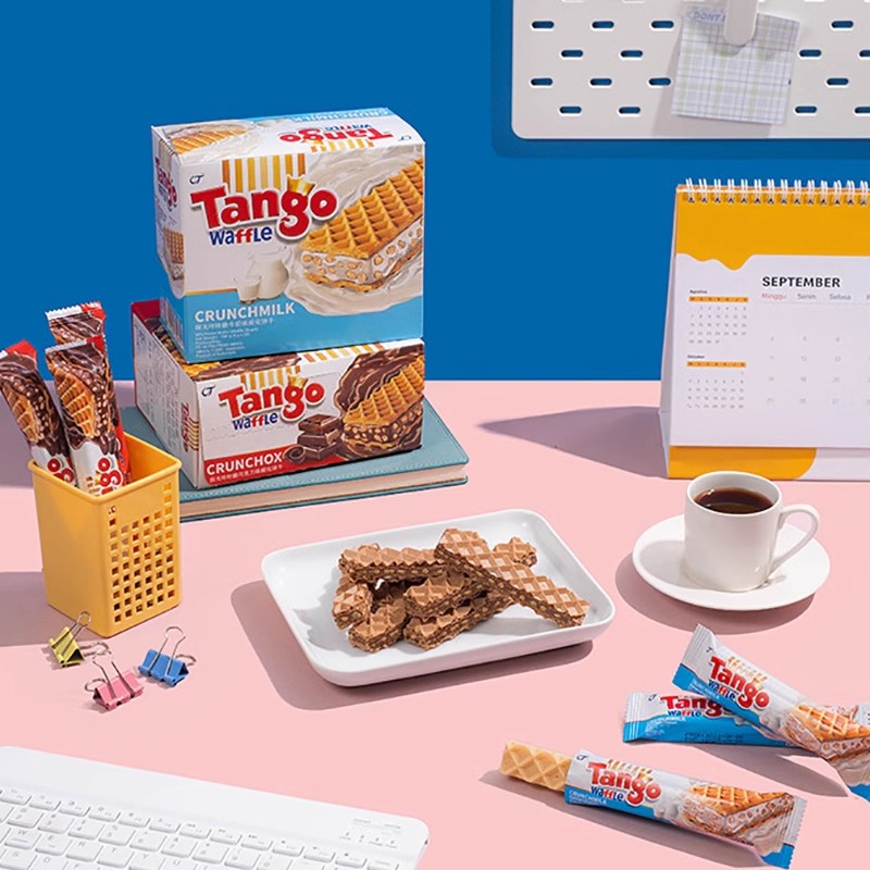 包邮零批！印尼进口Tango探戈咔咔脆威化饼干160g巧克力味夹心零食小吃休闲食品详情图3