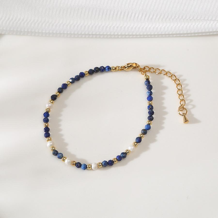 cut lapis lazuli baroque natural pearl all-match bracelet special-interest design light luxury bracelet girlfriends student jewelry