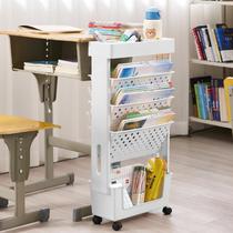simple movable bookshelf with pulley study book storage organizer classroom multi-layer desktop book shelf