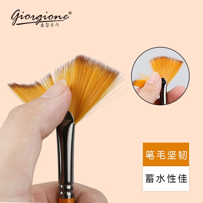 nylon fan-shaped brush single oil painting acrylic gouache pen painting kit art test factory wholesale