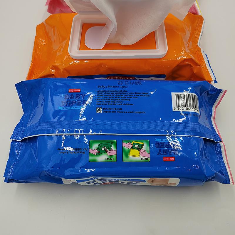80 pieces of spunlace cloth material baby wipes daily cleaning care baby wipes export wholesale in stock Application Scenario