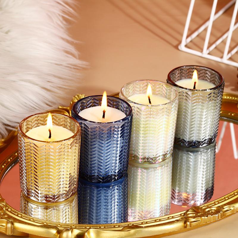 new vintage carved glass aromatherapy candle soy wax suitable for hotel wedding gift smoke-free fragrance candle
