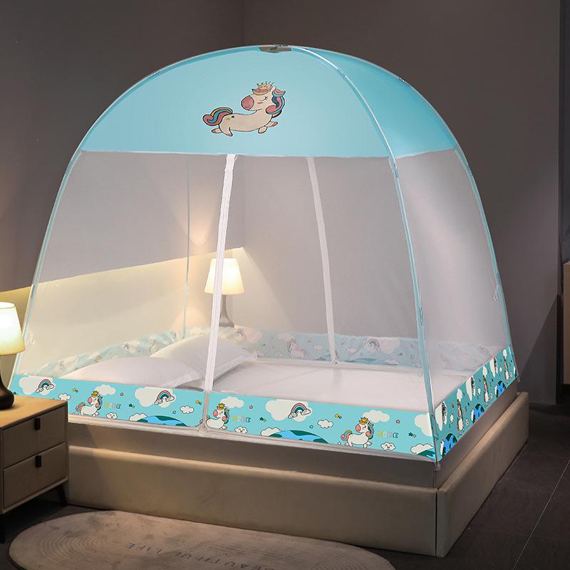 2022 summer mongolian bag mosquito net installation-free double door household mosquito nets 1.8m dormitory single person double magic mosquito net