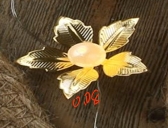 小花朵铁片保色金色花托饰品配件