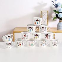 mini classic enamelled cup tea set suit ceramic cup wine glass water cup office creative tea container nostalgic