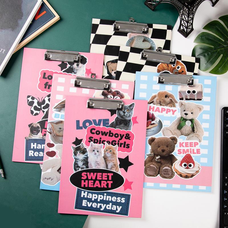 New Original American Style Plate Holder Retro A4 Paper Paper Paper Folder Thickened Cute Cartoon Writing Pad Cardboard Application Scenario