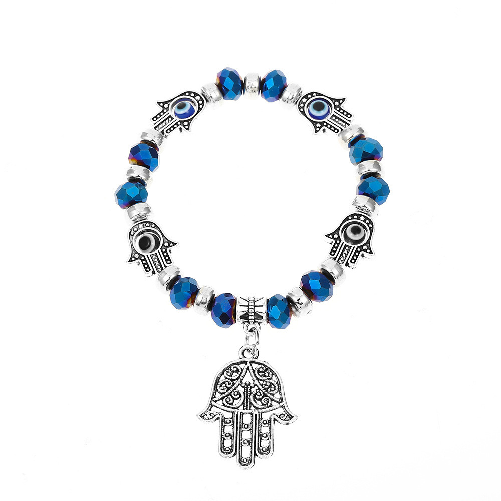 Amazon burst blue devil eye pulsera de perlas de resina colgante de palma de fátima pulsera de mano pulsera de joyería accesorios primavera pulsera de nicho turquía Application Scenario