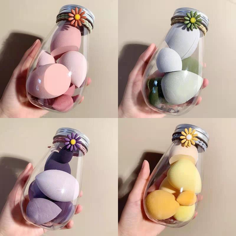 portable travel powder puff pet bottled beauty egg super soft do not eat powder bottled sponge powder puff milk tea canned color