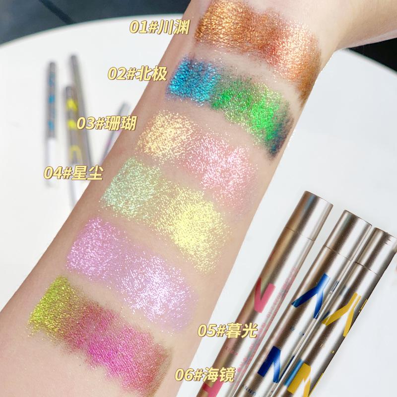 makeup xixi chuanyu multi-element eyeliner glue pen pearl broken diamond brightening lying silkworm eye shadow stick waterproof sweat-proof non-smudging Application Scenario