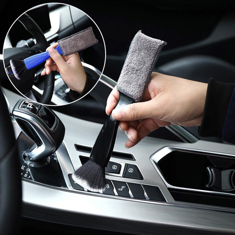 Car Air Conditioning Air Outlet Cleaning Brush Interior Cleaning Tools Car Dashboard Double Head Dusting Brush Soft Brush Application Scenario