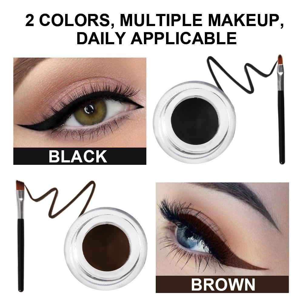 dnm two-color waterproof creamy eyeliner no stain on cup natural long lasting brow cream two-bottle package multicolor exclusive for cross-border details Picture