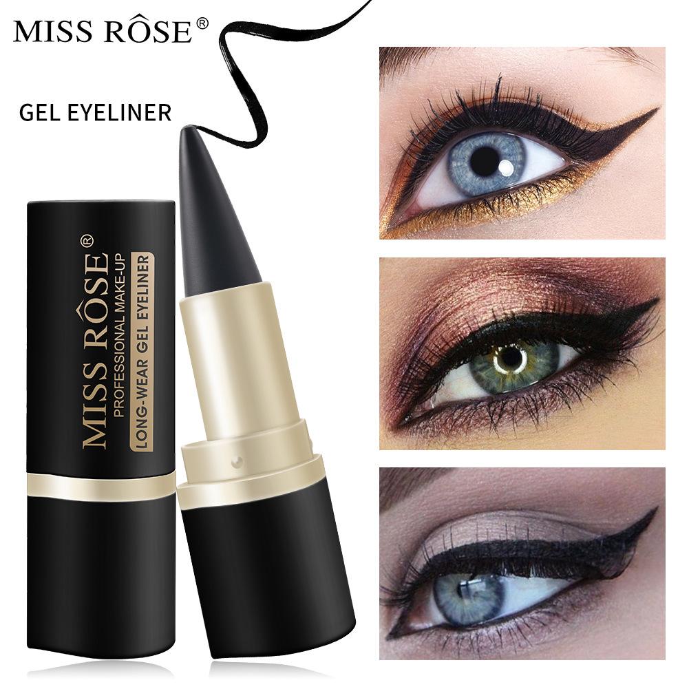 cross-border waterproof creamy eyeliner eyeliner quick-drying matte eyeliner single head black solid rich creamy eyeliner pen