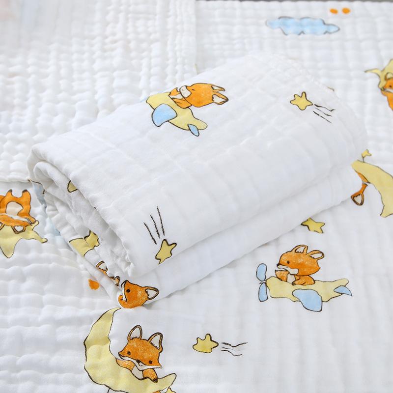 gaomi 70*140 cotton six-layer washed gauze bath towel cartoon kids' towel absorbent baby's bath towel supermarket gift