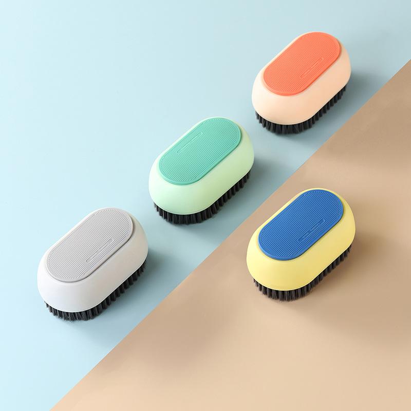 long handle shoe brush soft brush contrast color clothes cleaning brush do not hurt shoes household cleaning brush shoe brush suit scrubbing brush wholesale details Picture