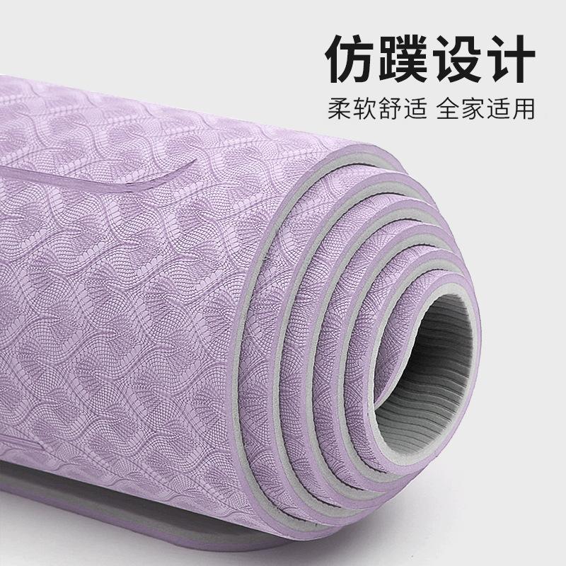 cross-border tpe yoga mat shock absorption soundproof shockproof non-slip fitness home thickening exercise yoga mat generation details Picture
