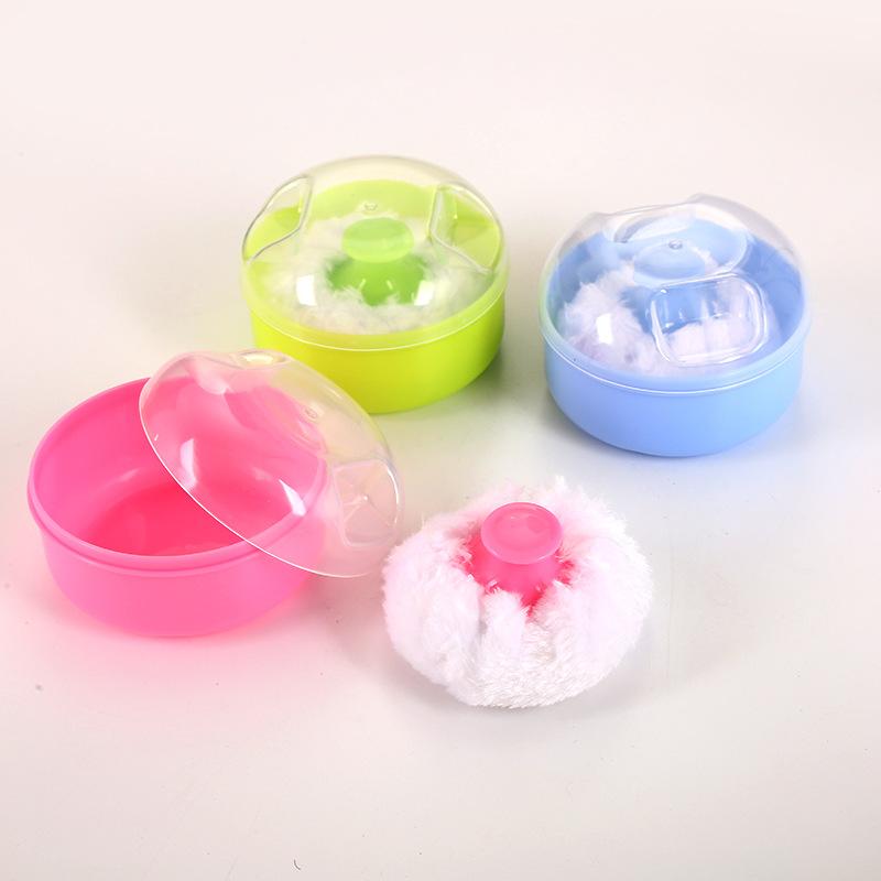 [honey baby] super soft fluffy baby talcum powder puff box baby safety talcum powder puff baby powder puff