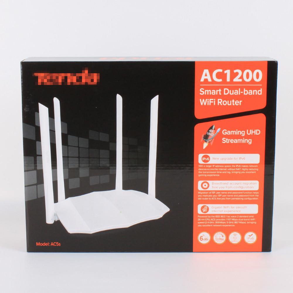 English Tenda Tengda Ac5s Wireless Router WiFi Dual-Band 5G 1200M English Router full figure