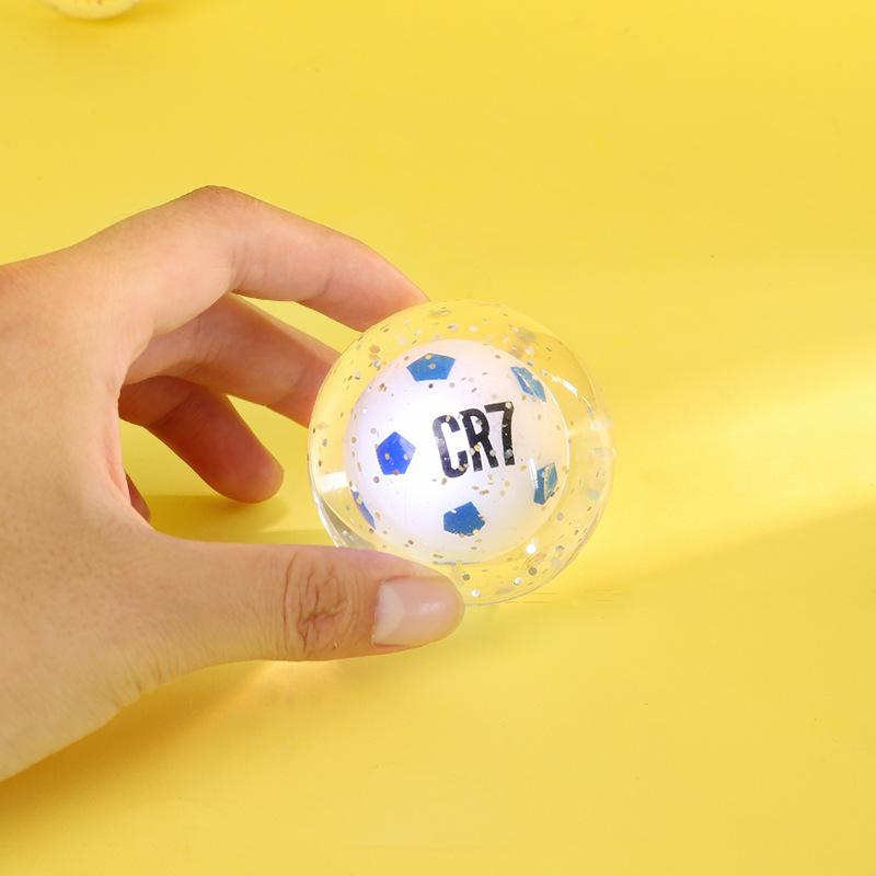 cartoon flash ball solid small basketball elastic ball high elasticity children's student toys small ball luminous bouncy ball Specification drawing