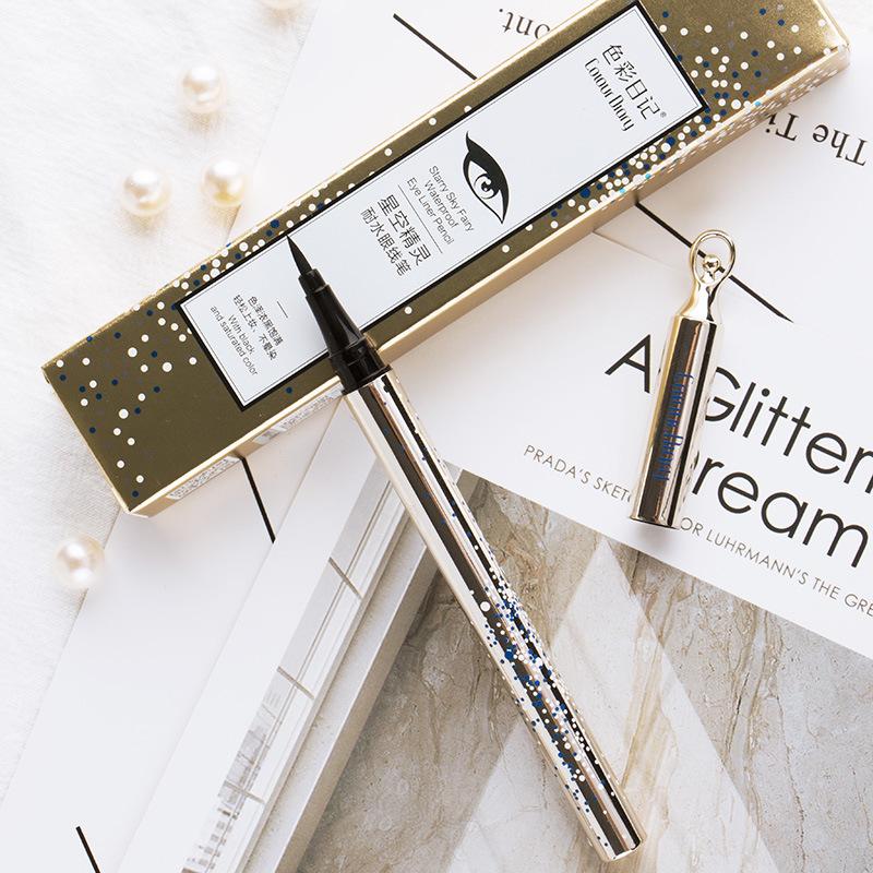 Color Diary Starry Sky Elf Water-Resistant Eyeliner Beginner Sweat-Proof Waterproof Not Dizzy Makeup blooming Eyeliner Pen