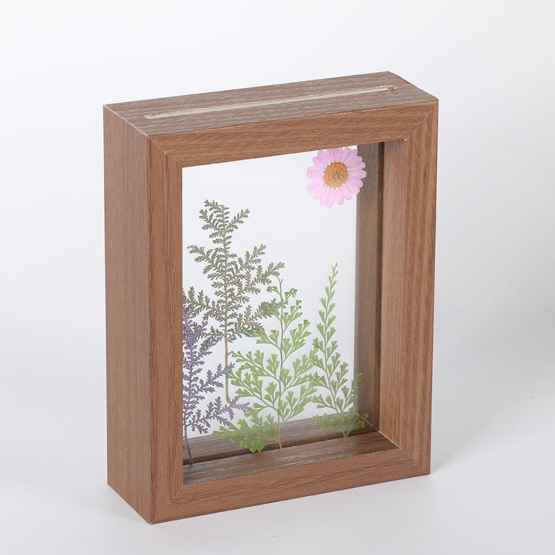 creative wooden double-sided transparent glass photo frame wholesale plant leaves specimen box a4 paper cut diy picture frame Specification drawing