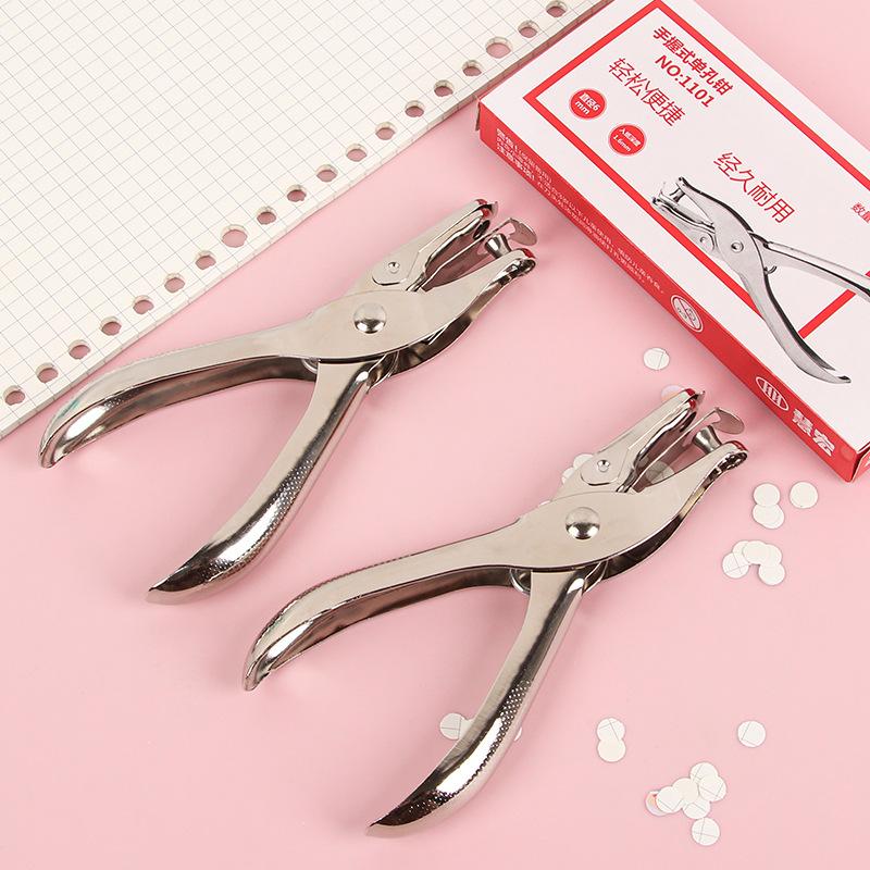 Office Hand-Held Punching Machine Metal Puncher Student Stationery Manual A4 Paper Single Hole Loose-Leaf Hole Punch Wholesale Application Scenario