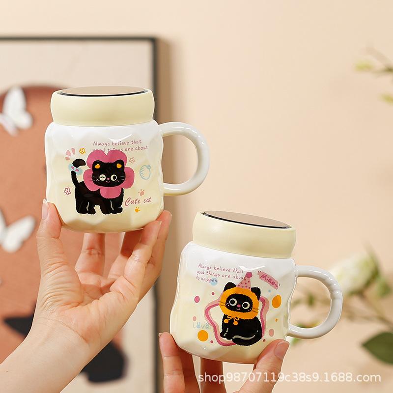 birthday gift girlfriends' gift mug ceramic cup with lid hand gift gift cute water cup