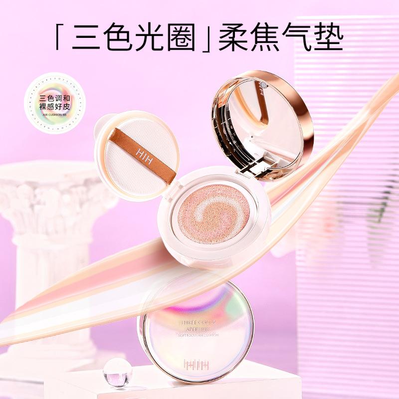 three-color soft focus air cushion bb cream waterproof sweat-proof oil-control concealer cream isolation cream foundation full figure