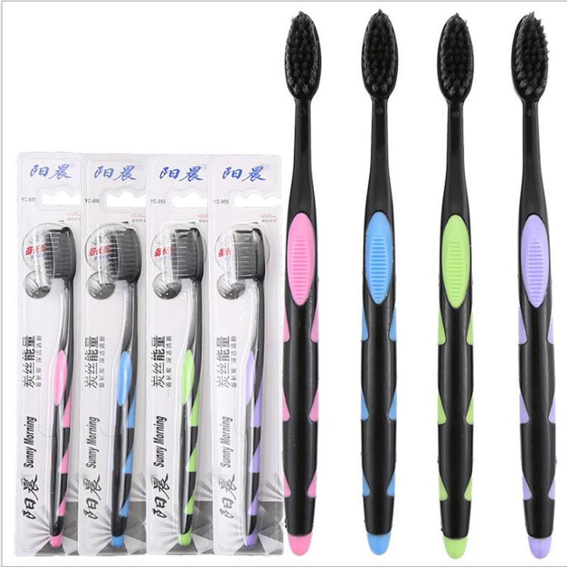 suncity bamboo charcoal toothbrush fiment adult soft-bristle toothbrush daily cleaning soft brush wholesale details Picture