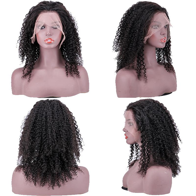 human hair former lace head cap 13 × 6curly front lace human hair wig