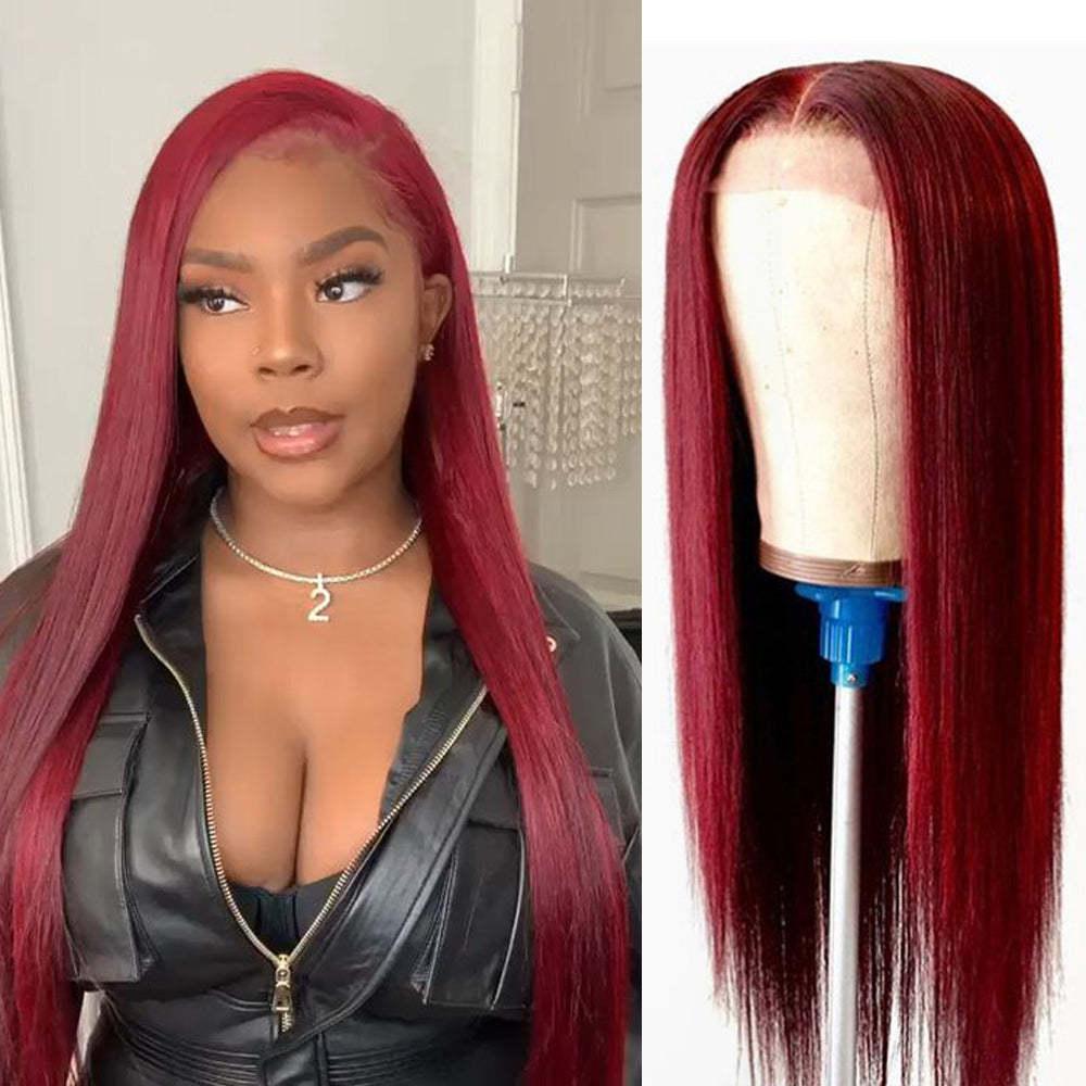 Hot Selling Real Human Hair 99J Former Lace Head Cap Lace Front Wig Human