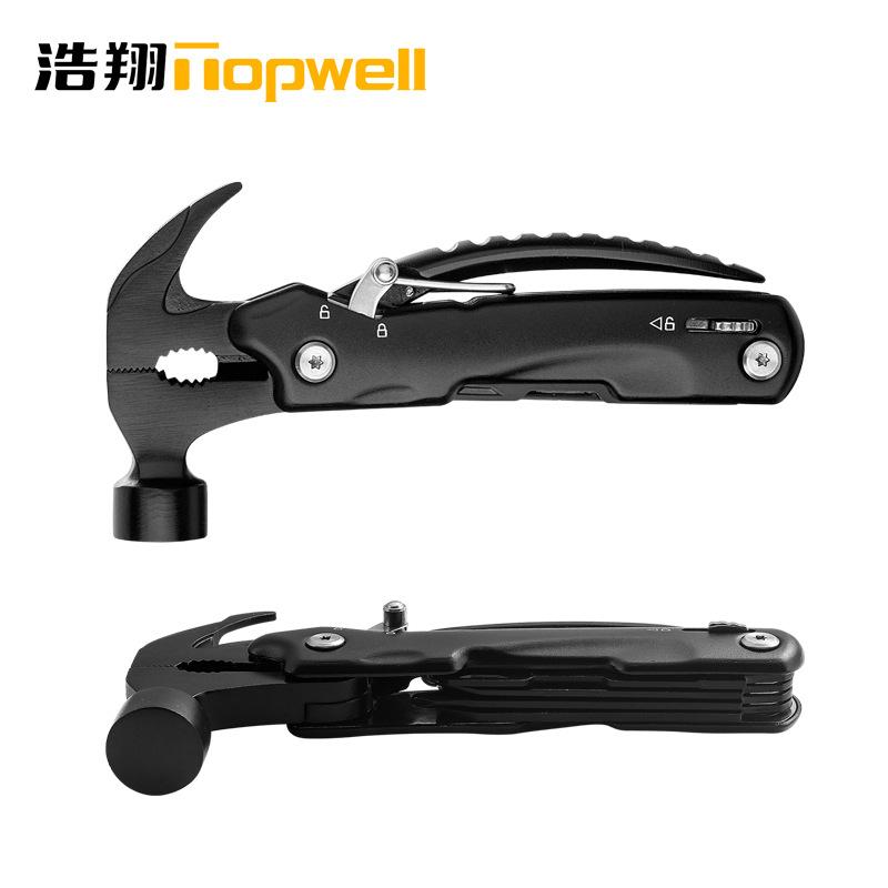 in stock outdoor multi-function hammer nail hammer camping knife car lifesaving emergency maintenance tool clamp ground claw hammer 23a Specification drawing