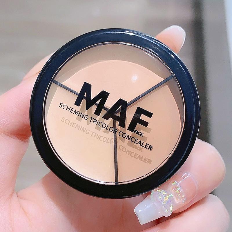 maffick heart machine plain face three colors concealer cover fleck acne marks dark circles natural smear-proof makeup contour compact details Picture