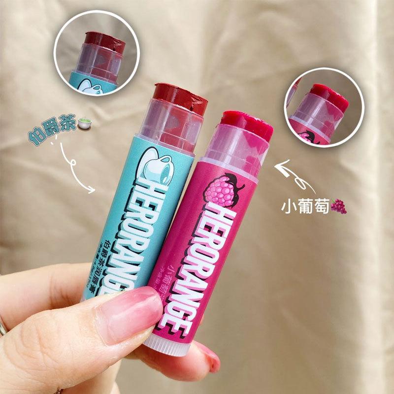 Herorange Moisturizing Lip Balm Student Female Male Moisturizing Fruit Flavor Lip Balm Lip Gloss Lipstick Base Autumn and Winter